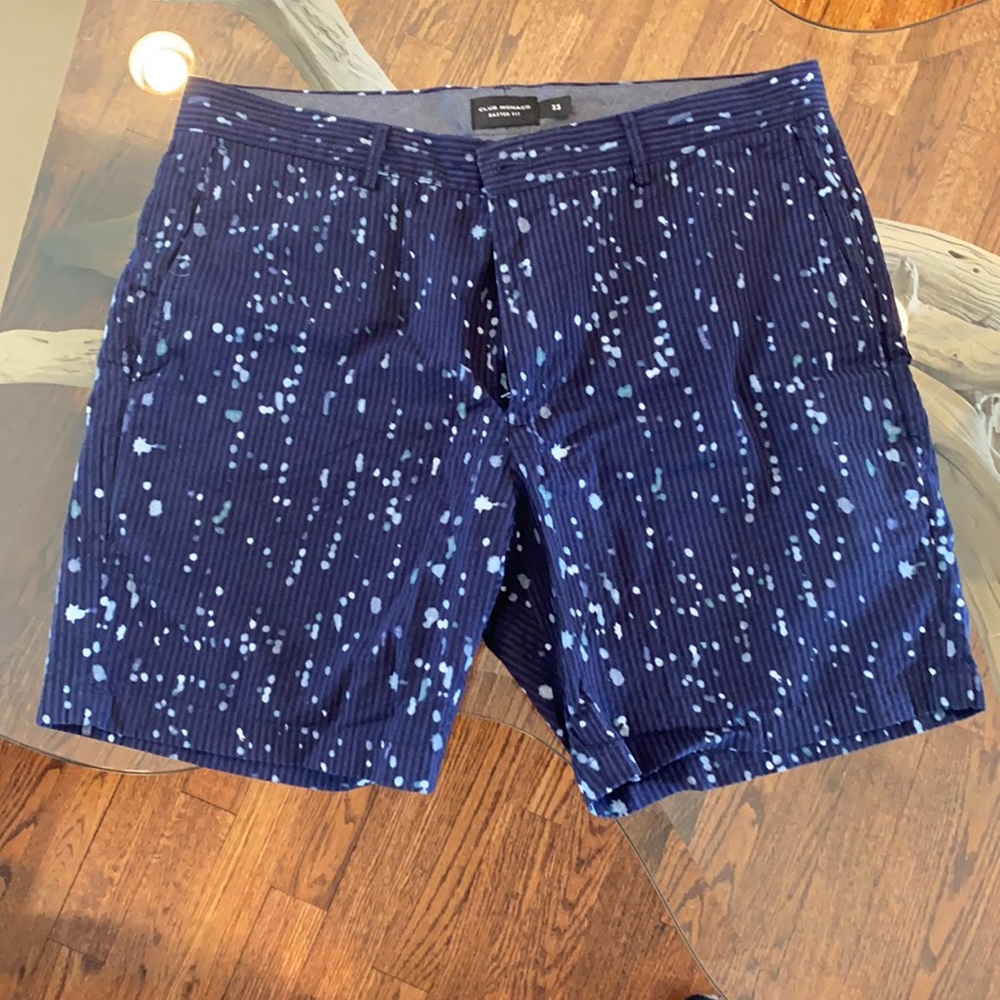 Club Monaco Blue Patterned Men Shorts